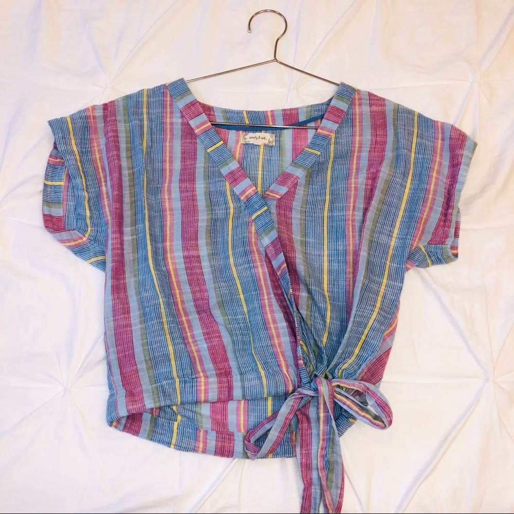 Purple & Blue Stripped tie top